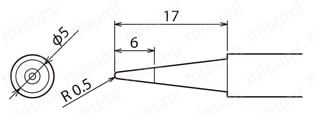 温調はんだこて交換コテ先  外形図4