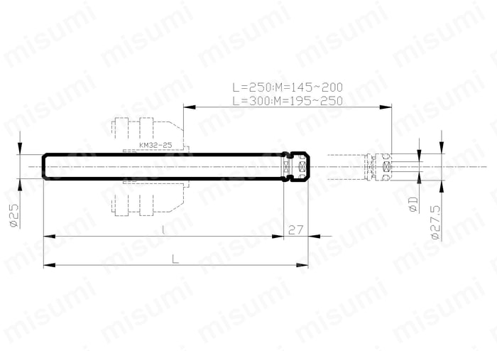 S25-SK10-250 | ストレートシャンク超ロング型スリムチャック S25-SK10-250 | ストレートシャンク超ロング型スリムチャック