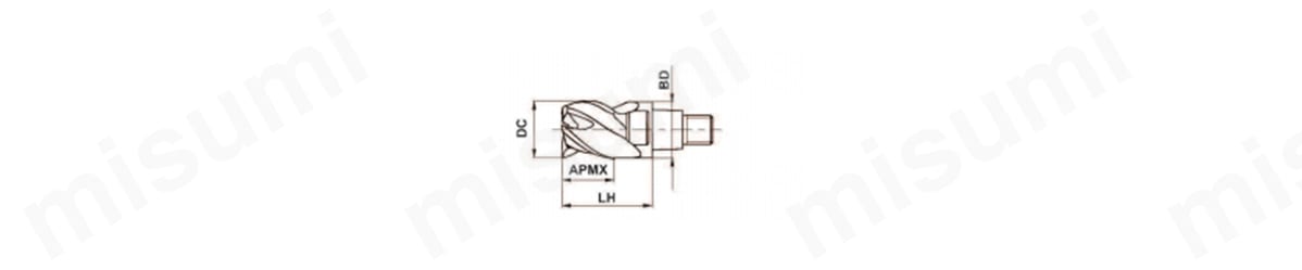 IMX-S3HV 3枚刃制振スクエアヘッド　外形図