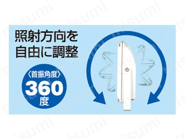 照射方向を360°自由に調整可能