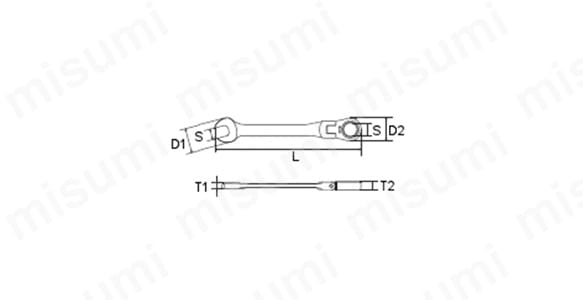 MSR1A-12F | ラチェットコンビネーションレンチ(首振りタイプ MSR1A-12F | ラチェットコンビネーションレンチ(首振りタイプ