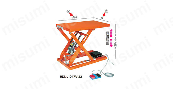 HDL-L100810V-22 | テーブルリフト （電動ボールねじ式・単相200V