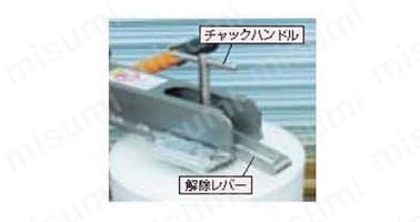 キャッチングはチャックシャフトを芯に入れ、チャックハンドルを90°回転させロールを固定します。