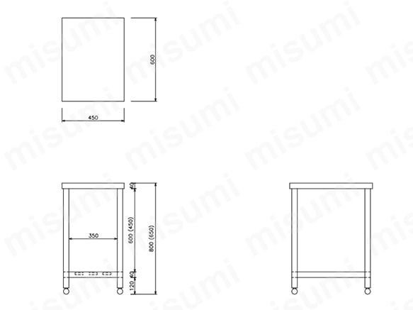 ステンレス作業台（スノコ棚板タイプ・SUS430） | 東製作所 | MISUMI
