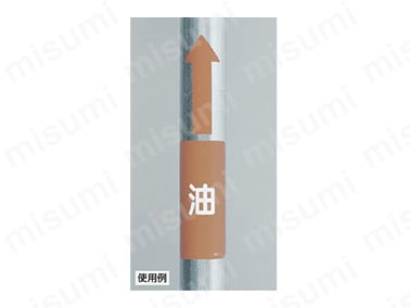 JIS配管識別ステッカーAS・ASTと組み合わせて使用できる。