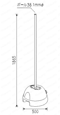 3WAYベースセット38.1（平ﾘﾌﾞ用） 外形図