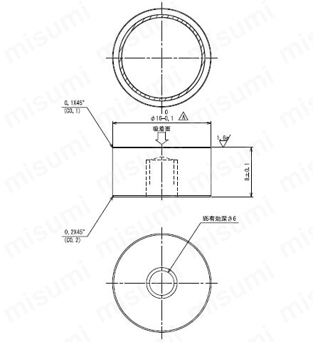 永磁ホルダー丸型（強力薄型） 外形図10