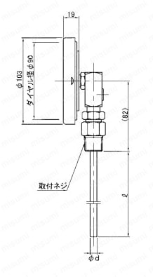 BM-S-90S-6 | バイメタル温度計（立型） | 佐藤計量器製作所 | ミスミ