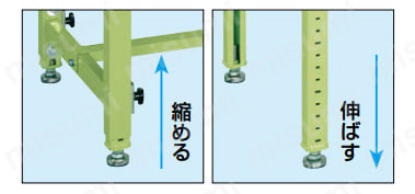 中量高さ調整作業台TKTタイプ | サカエ | MISUMI(ミスミ)