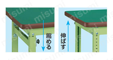 重量高さ調整作業台TKWタイプ | サカエ | MISUMI(ミスミ)