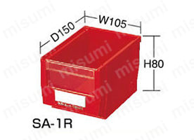 品番:SA-1R カラー:レッド 外形寸法:W105 x D150 x H80mm 容量:0.9L