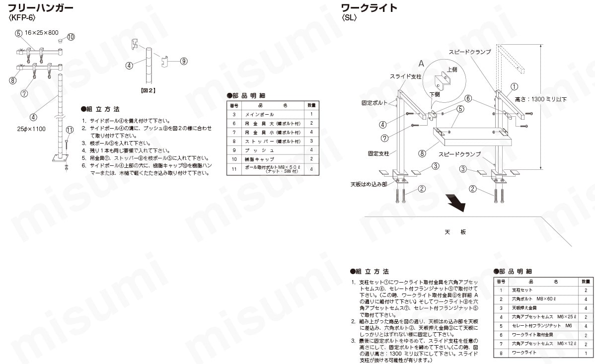 H-11G | 作業台用オプション フリーハンガー金具 | サカエ | MISUMI