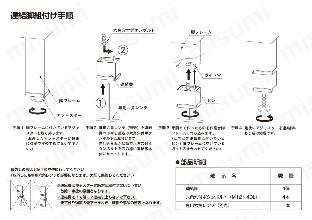 日本未入荷 作業台用オプション 作業台連結脚 | サカエ | MISUMI(ミスミ) 収納家具