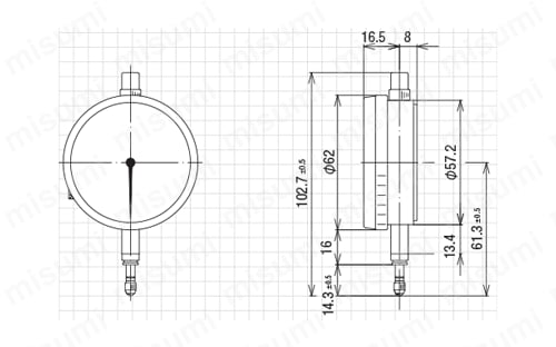 指針測微器ミューメトロン 外形図1
