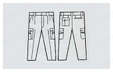 40002 エコツータックカーゴパンツの外形図
