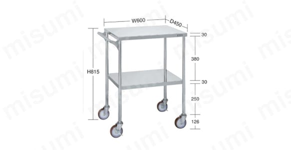 ステンレスCSワゴン 大型キャスター把手付仕様 | サカエ | MISUMI(ミスミ)
