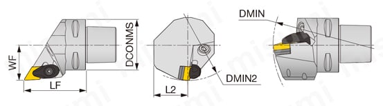 外径用加工用バイト ダブルクランプ式 C-ADJNR/L 外形図-2