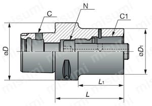 ツーリング機器 TUNGCAP（タングキャップ） リダクションアダプタ 外形図