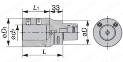 TUNGCAP 内径加工用アダプタ C-ABB 外形図3