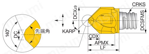 ヘッド交換式エンドミル タングマイスター用ヘッド VCP形 | タンガロイ