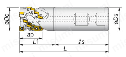 TUNGQUAD（タング・クワッド） 超多刃小径カッタ 外形図01