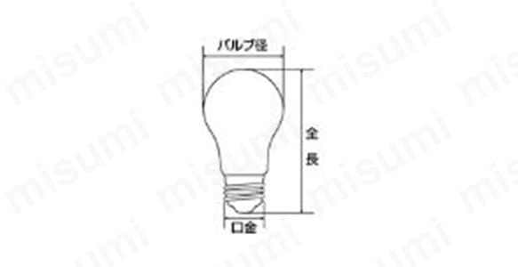 長寿命シリカ電球の外形図