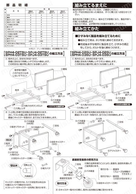 SMN4-02SU | ステンレス スペシャルワゴン 固定式 | サカエ | MISUMI