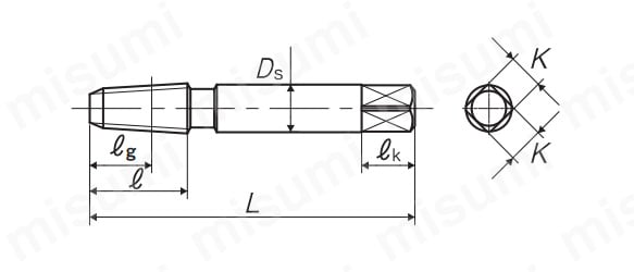 管用テーパねじ用ハンドタップ（短ねじ形） S-PT:関連画像