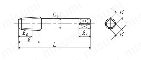 管用テーパねじ用ハンドタップ（短ねじ形） S-PT:関連画像