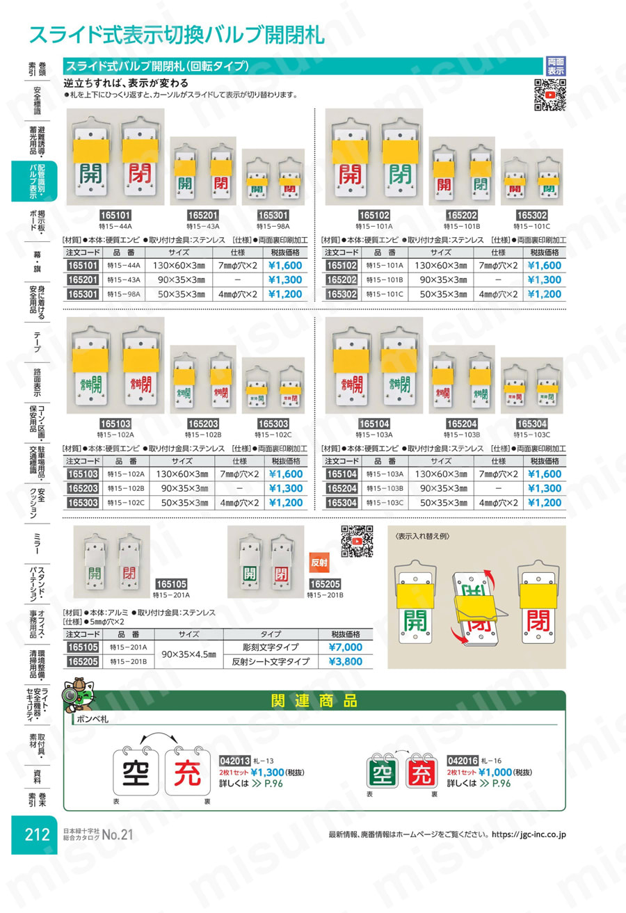 半額SALE★ スライド式バルブ開閉札（回転タイプ） 常時閉 「常時開（赤） タイムセール