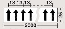 矢印は13mmピッチで154ヶ所印刷