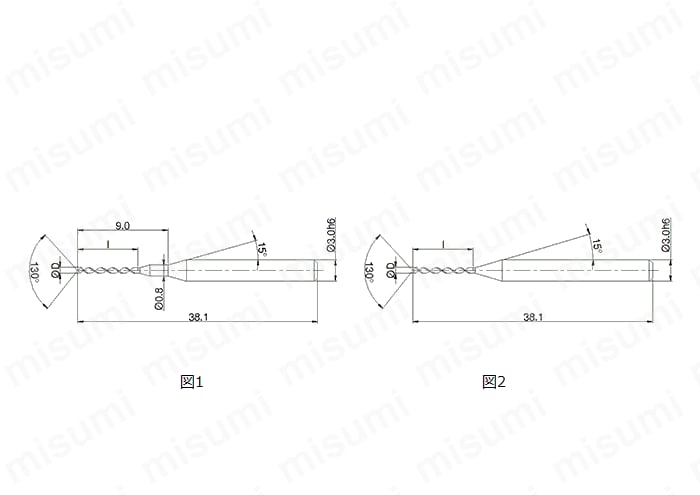 ファインマイクロドリル FDM-M型(シャンクΦ3 ノンコート品 ファインマイクロドリル FDM-M型(シャンクΦ3 ノンコート品