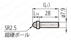 内径測定器 アンビル CG-AX 外形図2