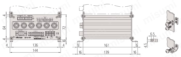 リニヤゲージ 542シリーズ  6CH入力カウンタEV-16P/16Z/16D 外形図