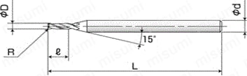 超硬2枚刃コーナーR付エンドミル KSER-2 | 協和精工 | MISUMI(ミスミ)