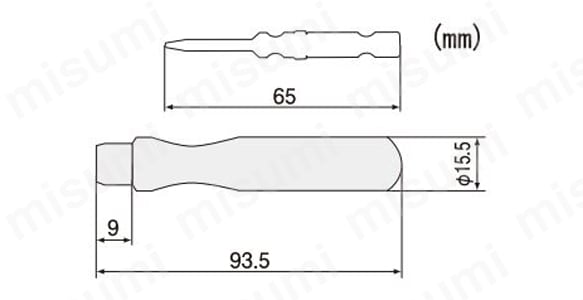 特殊ネジ用ドライバービットの寸法図