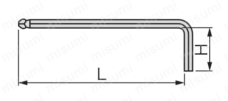 ロングボールポイントL形レンチセット BLB900 外形図