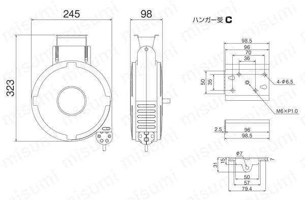 ABU-082 | 取付型自動巻取リール“エヤーマック” 6.5×10 | ハタヤ 