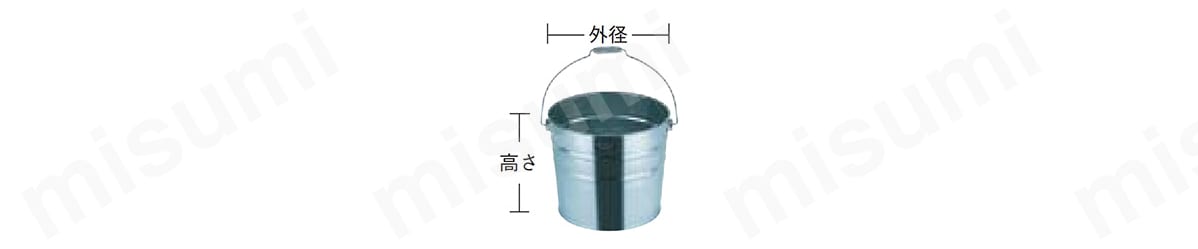 ステンレスバケツ T-MNMの寸法図