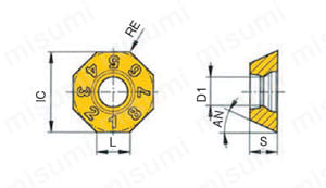 MaxiMill 274 4コーナ用チップ 外形図2