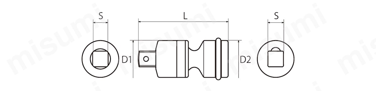 インパクト用ユニバーサルジョイント　(差込角12.7mm):関連画像