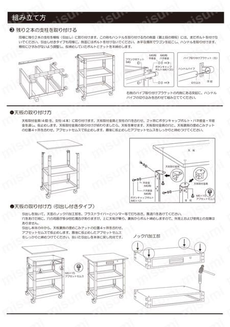 イーグルワゴン（浅型2段・深型1段） 取扱説明書-3