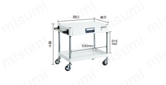 フェニックスワゴン（省音タイプ・薄型1段引出し付） 高さ600mm:関連画像