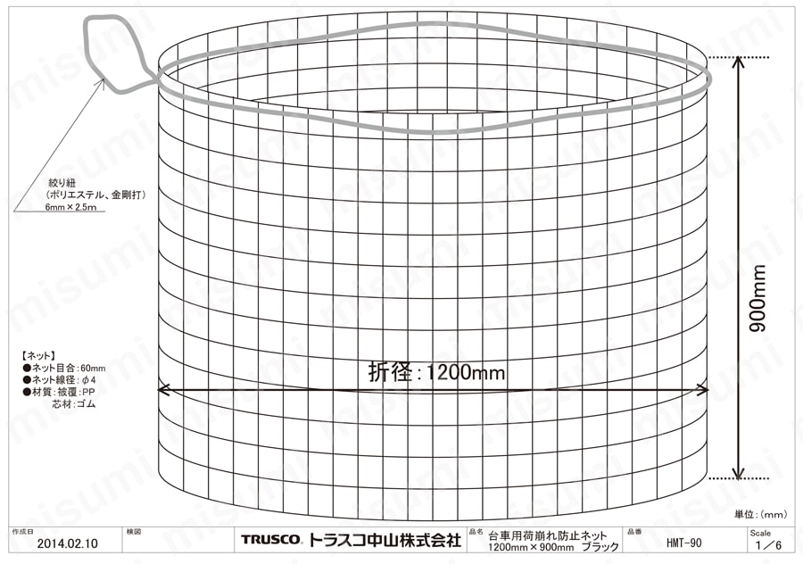 トラスコ中山 trusco 】 TRUSCO 台車用荷崩れ防止ネットホーミータイ