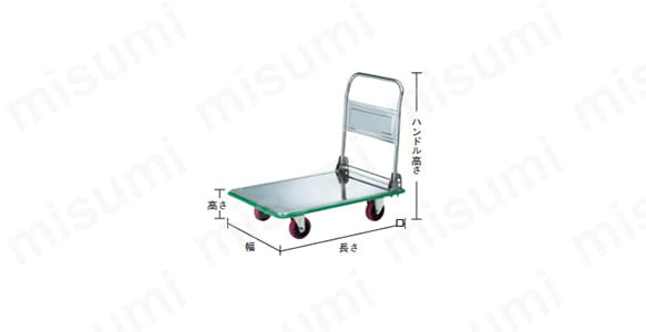 ステンレス製運搬車 （折りたたみハンドルタイプ） | トラスコ中山