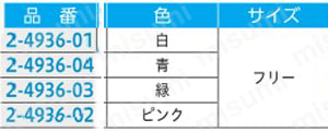 アズピュアクリーンルームキャップ 規格表01