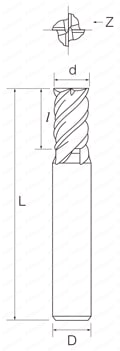 SPEED/T 4枚刃 防振ハイヘリ 外形図