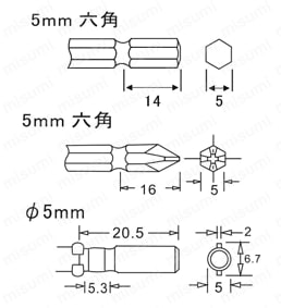 ACトランスレスタイプ電動ドライバー HFA-6000シリーズ  取付可能ビット
