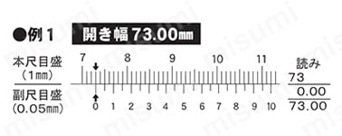 例1 開き幅73.00mm