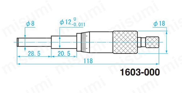 マイクロメータヘッド 測定範囲0～25mm | 新潟精機（SK） | MISUMI(ミスミ)